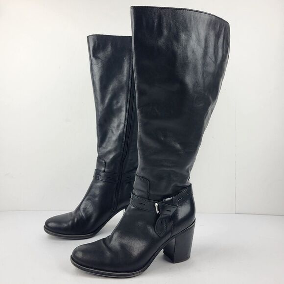 Naturalizer Kamora Women's Knee High Boots Black Faux Leather 7.5W Wide Calf - Picture 1 of 16